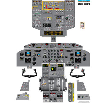 Aviation Training Graphics Cockpit Training Poster Dash 8-300 EFIS   24'' X 33''