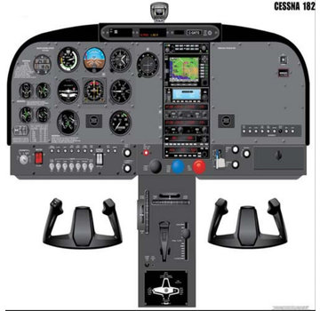 Aviation Training Graphics Cockpit Training Poster C182 24'' X 21''