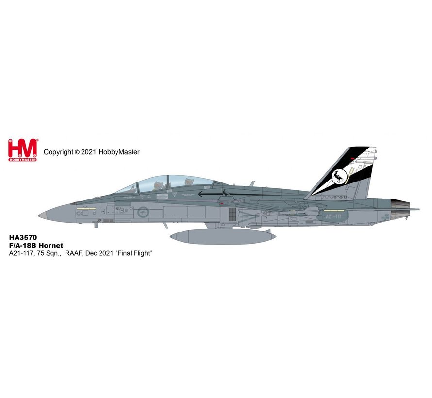 FA18B Hornet 75 Sqn. RAAF Final Flight Dec 2021 1:72 +preorder+