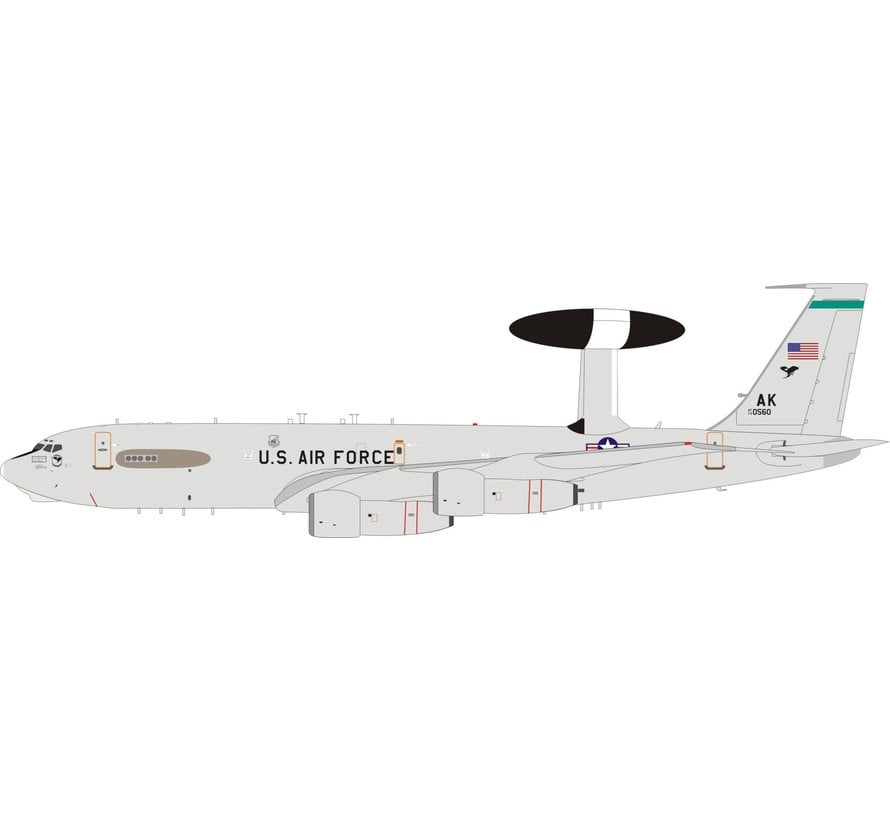 E3B Sentry AWACS USAF Elmendorf AFB AK 1:200 with stand