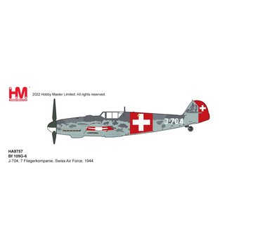 Hobby Master Bf109G-6 7 Fliegerkompanie Swiss AF J-704 1:48
