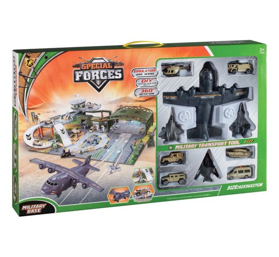 Special Forces Base Military Diecast Toy Playset 4 Planes