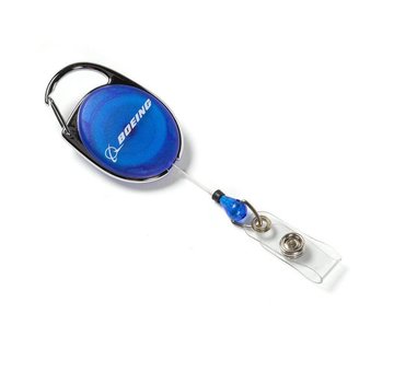 Boeing Store Badge Holder Retractable Retro Boeing blue