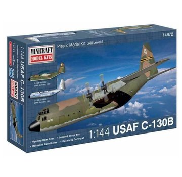 Minicraft Model Kits C130B Hercules USAF Silver/Camo 1:144