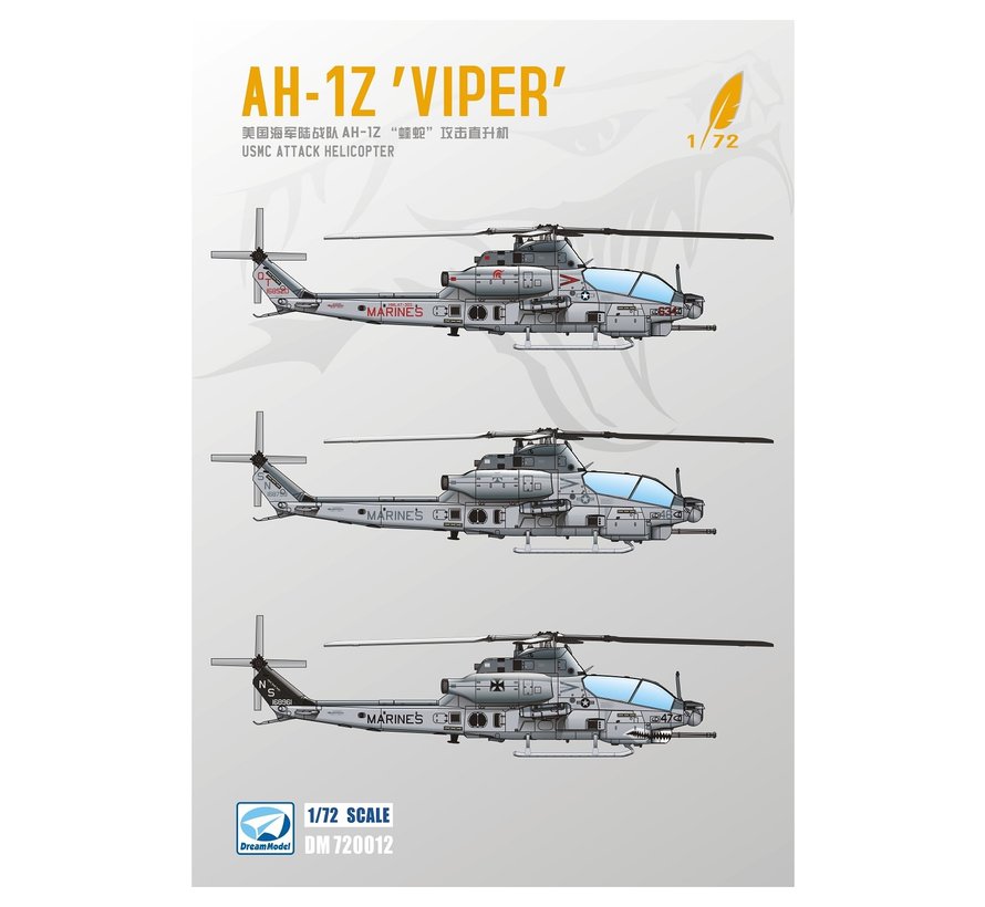 Dream Model Bell AH-1Z 'Viper' USMC Attack Helicopter 1:72