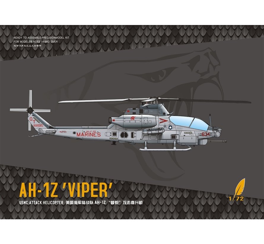 Dream Model Bell AH-1Z 'Viper' USMC Attack Helicopter 1:72