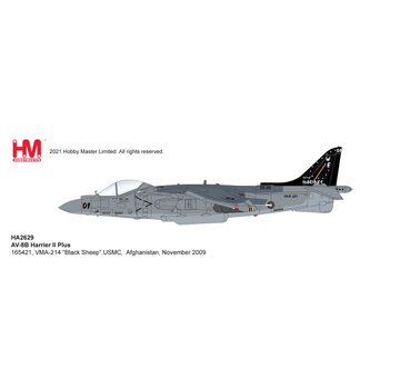 Hobby Master AV8B Harrier II+ VMA214 Black Sheep WE-01 USMC 1:72 with stand