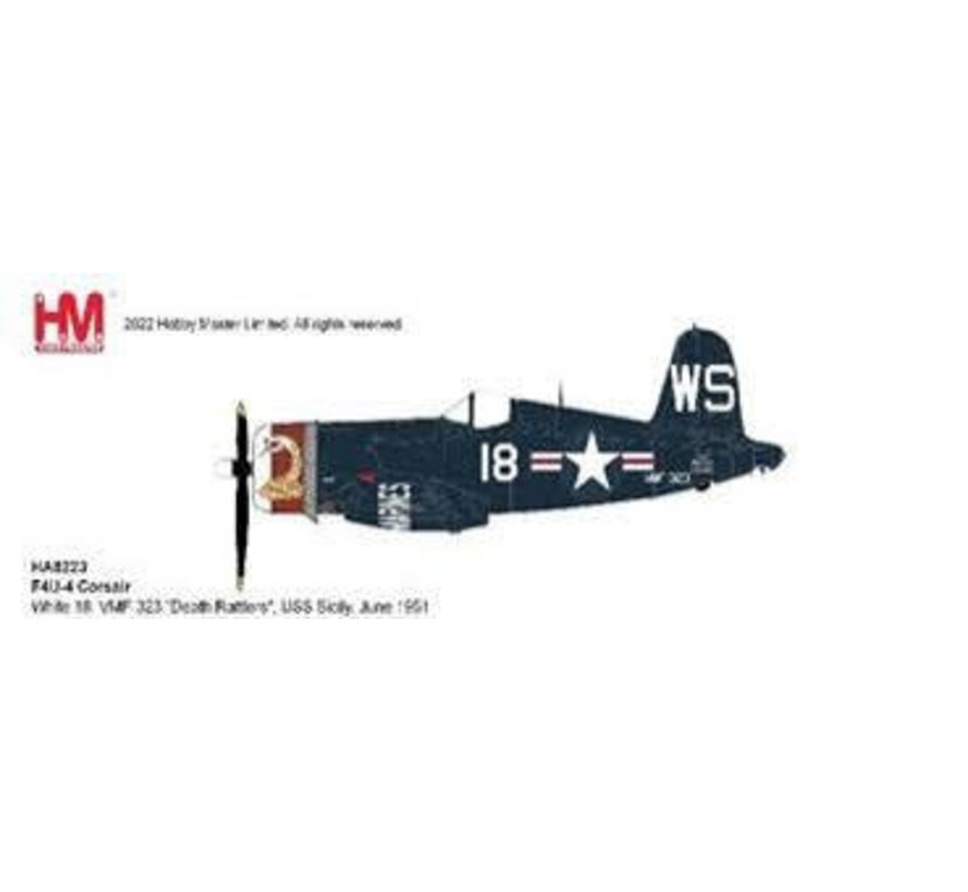 F4U4 Corsair VMF-323 Death Rattlers WS-18 1:48 with stand