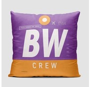 Airportag Throw Pillow Caribbean Airlines Crew BW