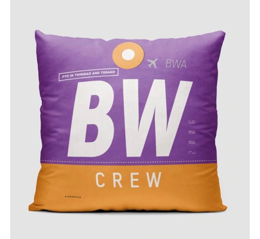 Throw Pillow Caribbean Airlines Crew BW