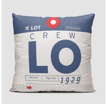 Airportag Throw Pillow LOT Crew