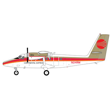 Gemini Jets DHC6-300 Twin Otter Continental Express gold/red N24RM 1:200