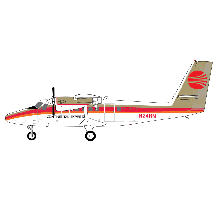 DHC-6-300 Twin Otter Continental Express gold/red N24RM 1:200