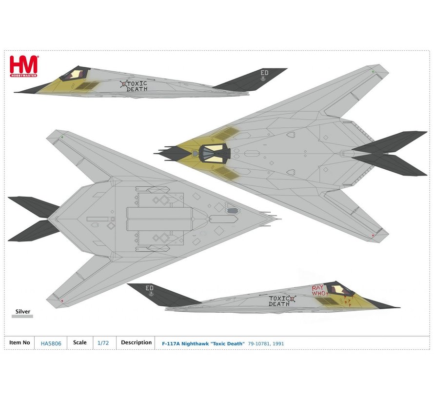 F117A Nighthawk USAF Toxic Death grey ED 1:72 +Preorder+