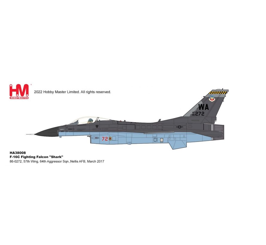 F16C Fighting Falcon RED72 64th AGRS 57Wg WA Nellis AFB 1:72 +Preorder+