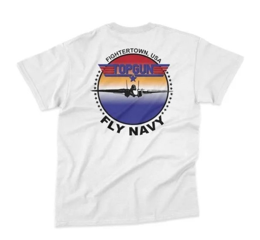Top Gun Fly Navy T-Shirt white