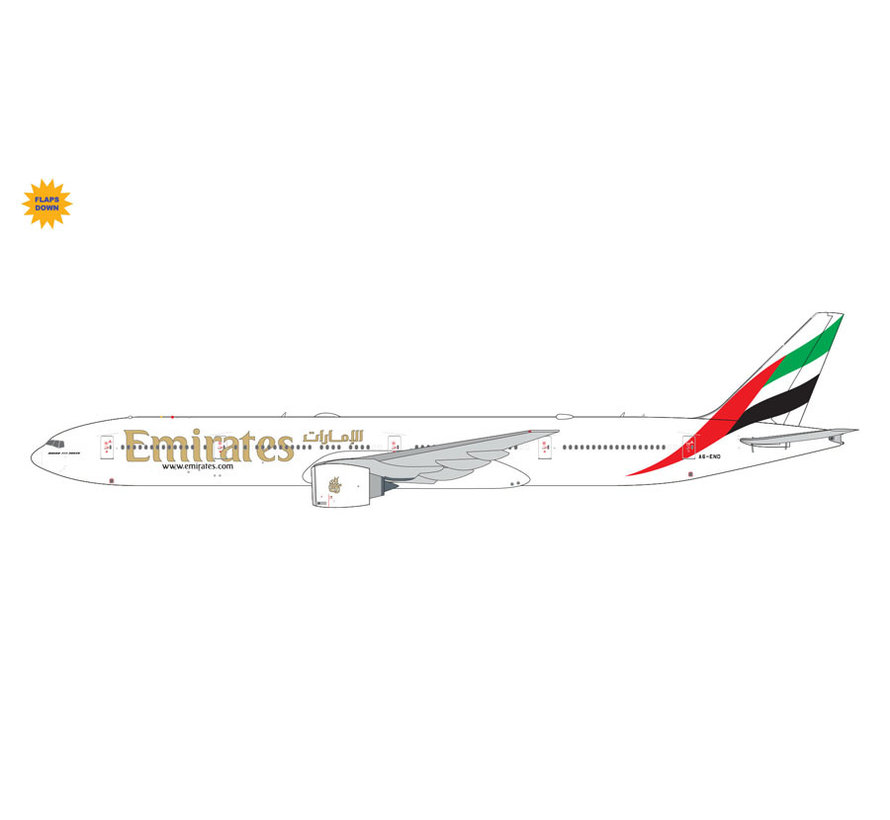 B777-300ER Emirates A6-END no Expo marking 1:400 flaps down