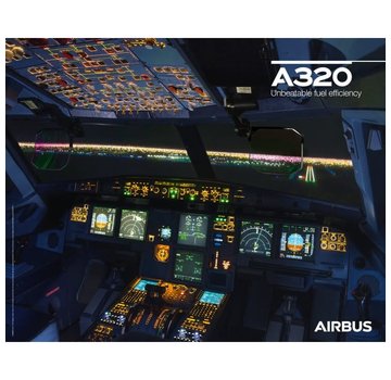 Airbus Laminated A320neo Cockpit Poster 15.5 x 19.5" inches