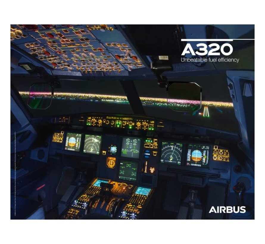 Laminated A320neo Cockpit Poster 15.5 x 19.5" inches