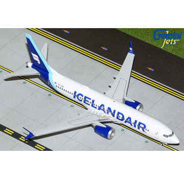 Gemini Jets B737-8 MAX Icelandair new colours 2022 blue rudder TF-ICE 1:200 with stand