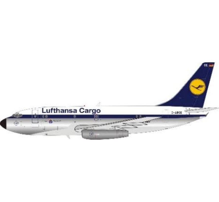 B737-200C Lufthansa Cargo D-ABGE 1:200 with stand