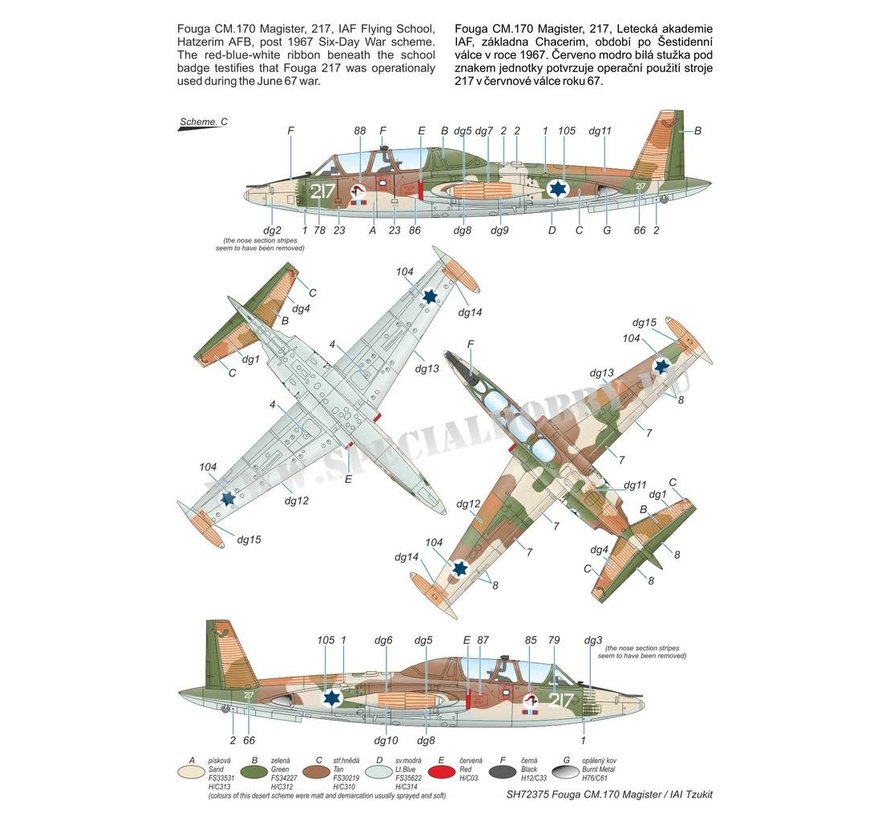 Fouga CM.170 Magister/IAI Tzukit 'IAF' 1:72
