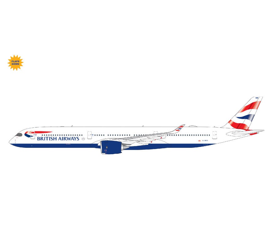 A350-1000 British Airways Union Jack livery G-XWBB 1:400 flaps