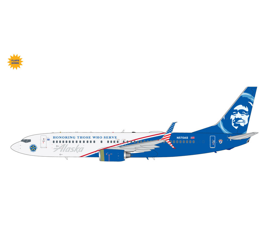 B737-800S Alaska Honoring Those N570AS 1:200 flaps down