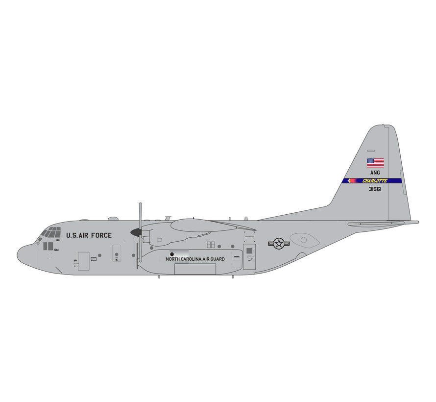 C130H Hercules US Air Force North Carolina ANG 93-1561 1:200
