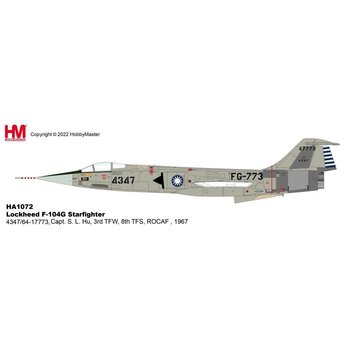 Hobby Master F104G Starfighter 4347 FG-773 3TFW 8TFS ROCAF 1967 1:72 +preorder+