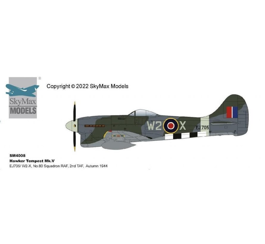 Tempest MkV 80 Squadron RAF W2-X 2nd TAF Autumn 1944 1:72 with stand