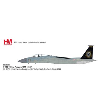 Hobby Master F15C Eagle 493FS Grim Reapers 1977 - 2022 RAF Lakenheath 1:72 +Preorder+