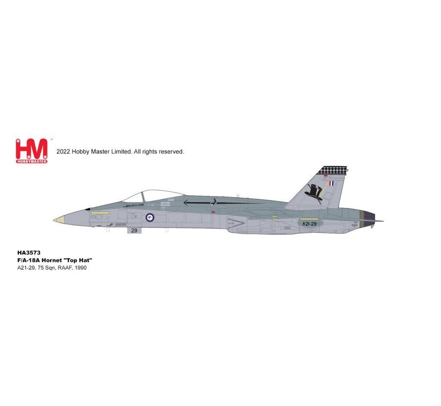 FA18A Hornet 75 Sqn. RAAF Top Hat 1990 A21-29 1:72 +preorder+