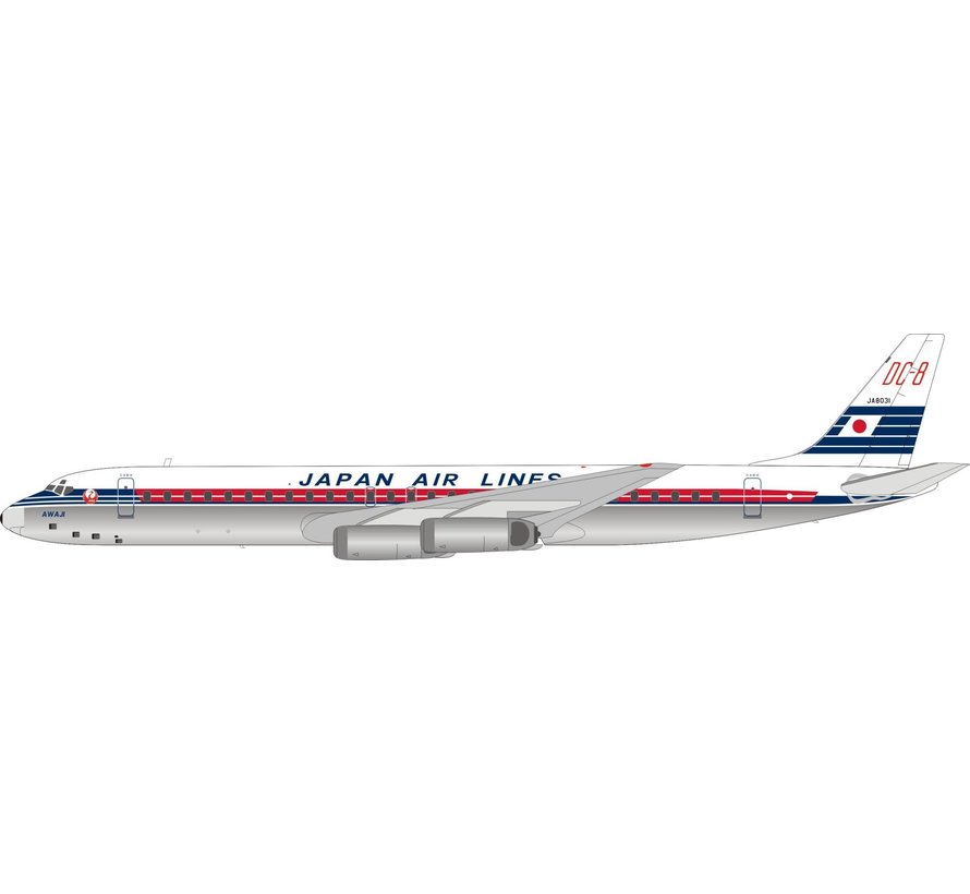 InFlight DC8-62 Japan Air Lines JAL old livery JA8031 1:200 with stand