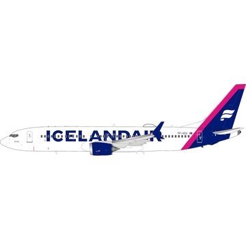 InFlight B737-8 MAX Icelandair 2022 livery pink fin TF-ICU 1:200 with stand