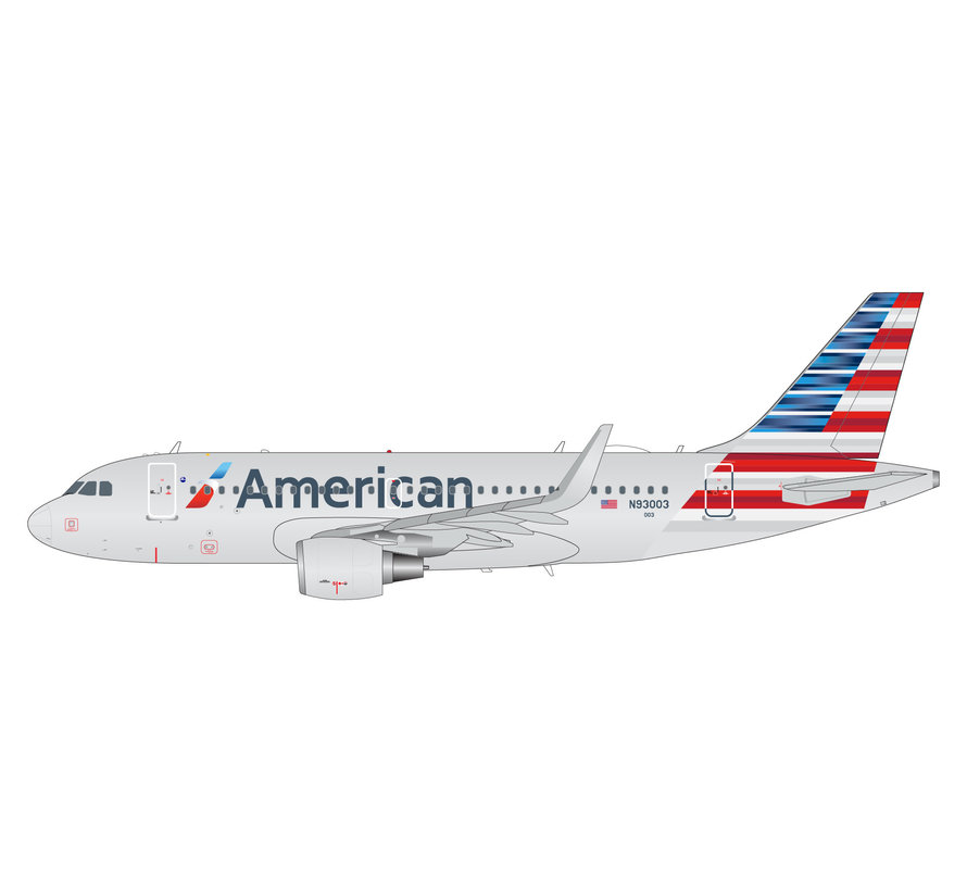 A319S American Airlines 2013 livery N93003 1:200 sharklets