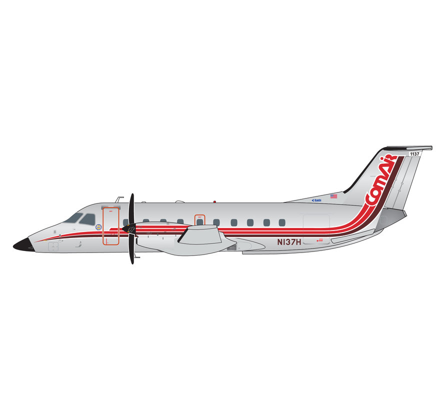 EMB120RT Brasilia Comair N137H 1:200 polished livery with stand