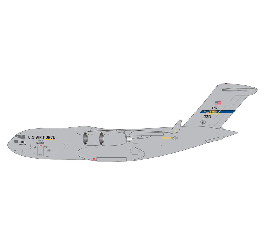 C17A Globemaster III U.S. Air Force USAF Mississippi ANG 03-3119 1:400