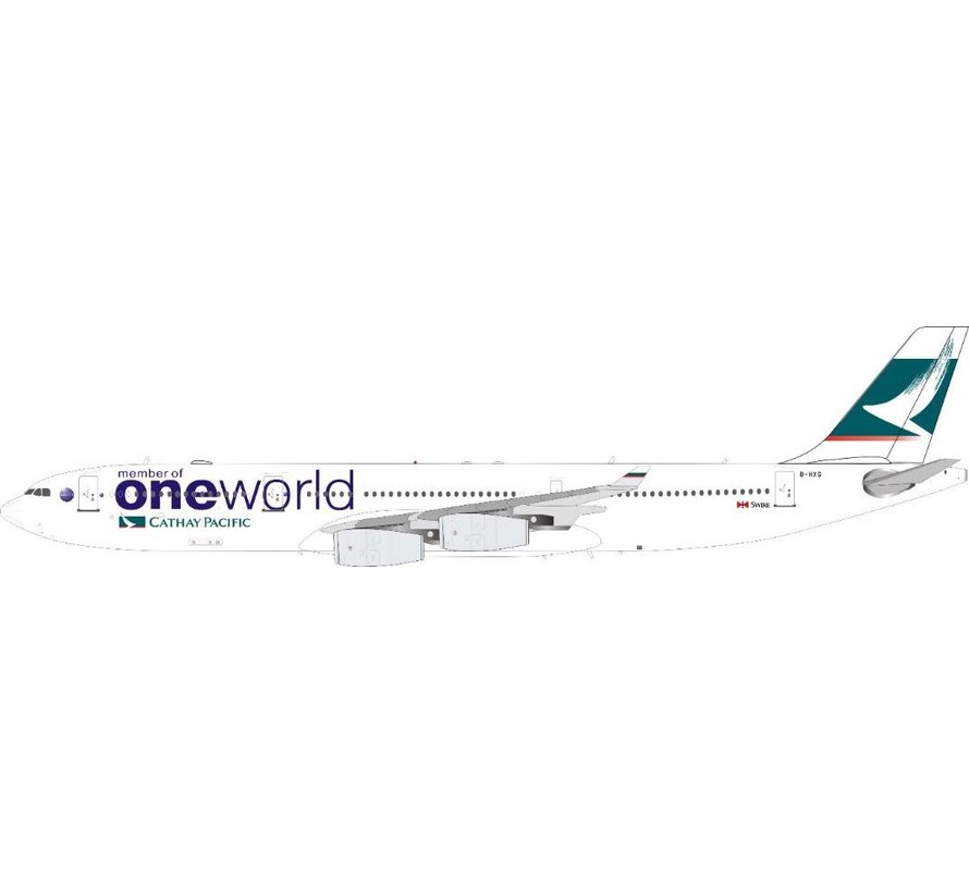 A340-300 Cathay Pacific One World B-HXG 1:200 with stand