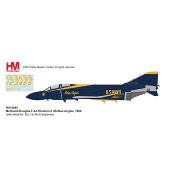 Hobby Master F4J Phantom II US Navy Blue Angels 1969 1:72 (decals for #1 to 6) +preorder+