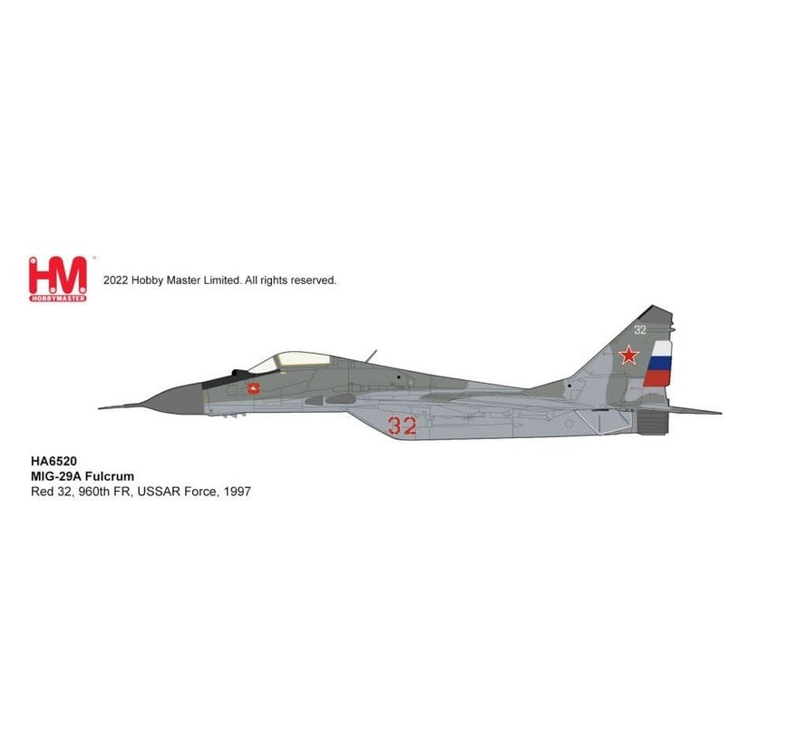 MIG29A Fulcrum RED 32 960 FR Russian Air Force 1997 1:72 +preorder+