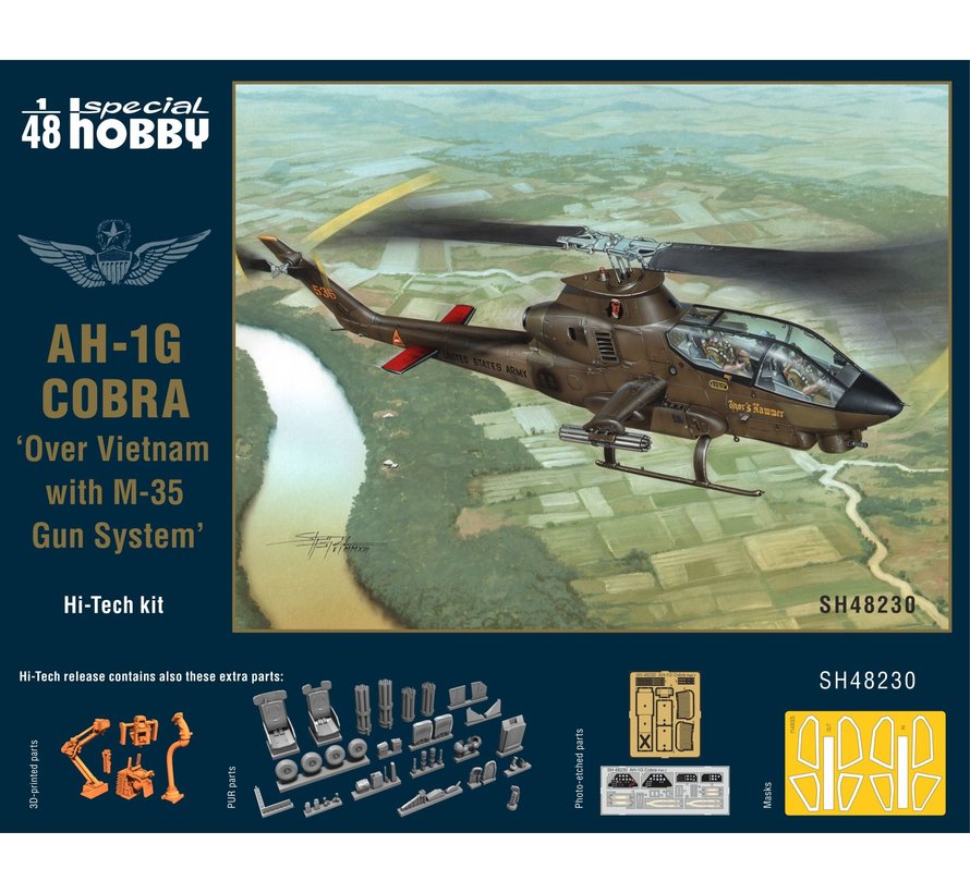 Bell AH1G Cobra 'Over Vietnam with M-35 Gun System' 1:48 Hi-Tech