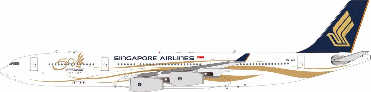 A340-300 Singapore Airlines 50th Anniversary 9V-SJE 1:200 with stand