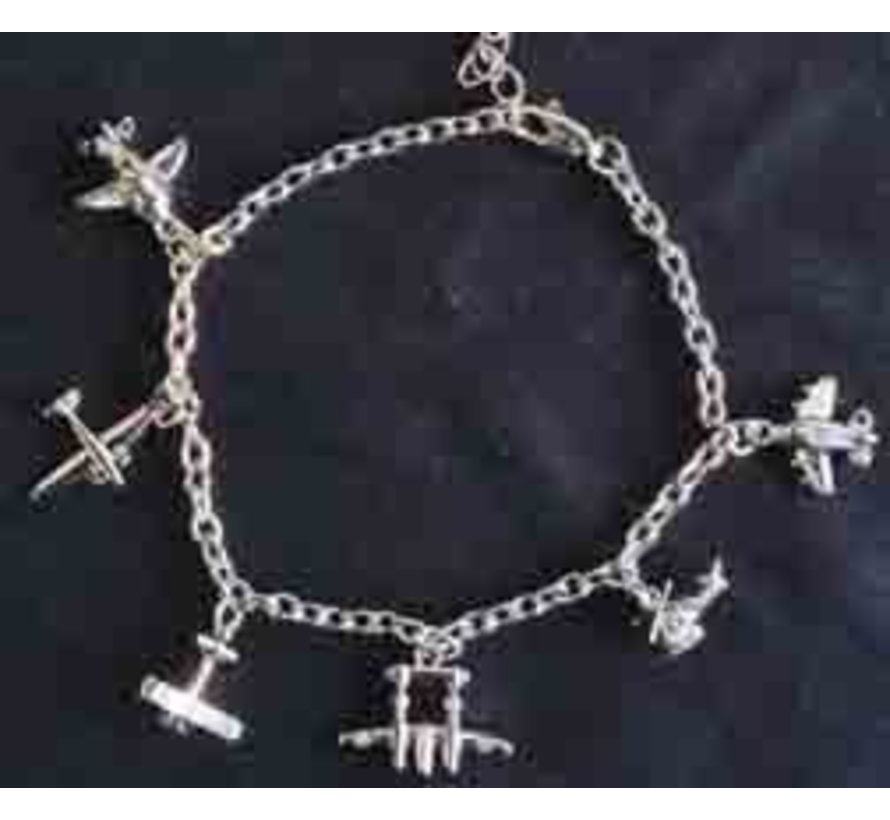 Aviation themed charm bracelet