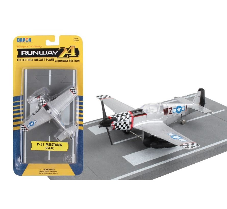 P51D Mustang Silver Checkerboard with runway section