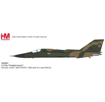 Hobby Master F111A Aardvark Combat Lancer Takhli RTAFB 1968 1:72 with  Mk.82 bombs +preorder+