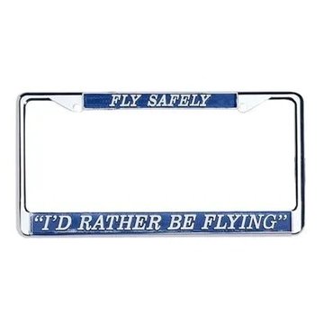 Licence Plate Frame I'd Rather Be Flying