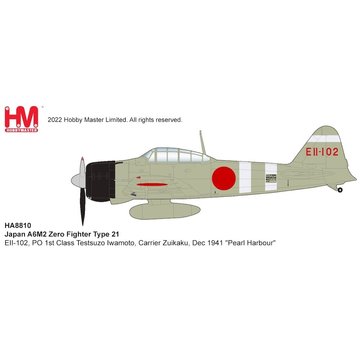 Hobby Master A6M2 Zero EII-102 PO 1st Class Testsuzo Iwamoto IJN Carrier Zuikaku Pearl Harbor 1:48 +preroder+