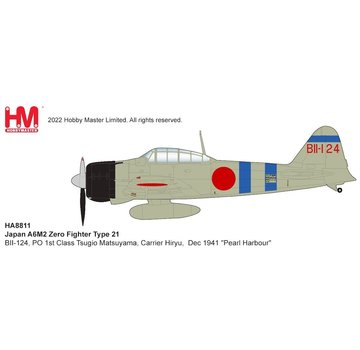 Hobby Master A6M2 Zero BII-124 PO 1st Class Tsugio Matsuyama IJN Carrier Hiryu Dec 1941 Pearl Harbor 1:48 +preroder+