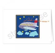 Stonehouse Collection Cheerful Plane Birthday Card